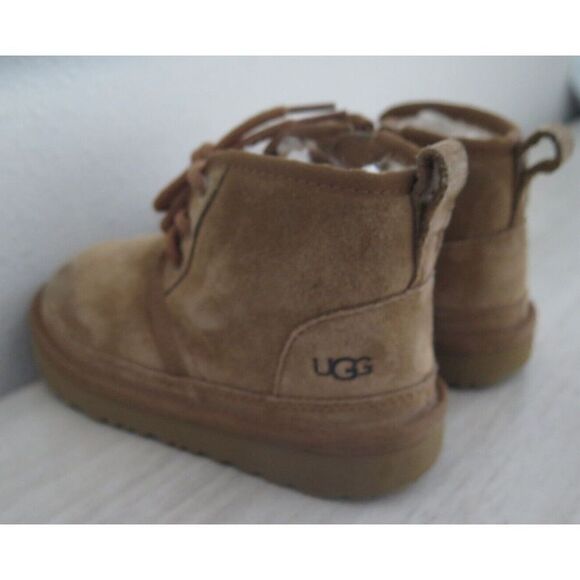 UGG 1017320T Kid's Sz 10 Chestnut Neumel II Suede Side Zip & Lace Up Boots $95+ - Picture 2 of 11